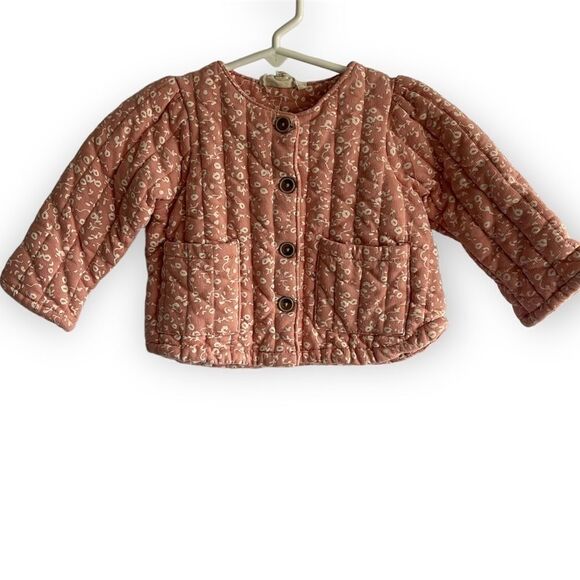 Kid's Jessica Simpson Coral Floral Print Quilted Jacket - Picture 1 of 8